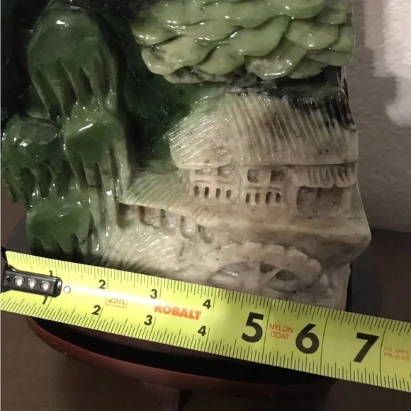Chinese Dushan Jade Stone Carved Landscape Village Sculpture 12” Tall - Picture 9 of 10